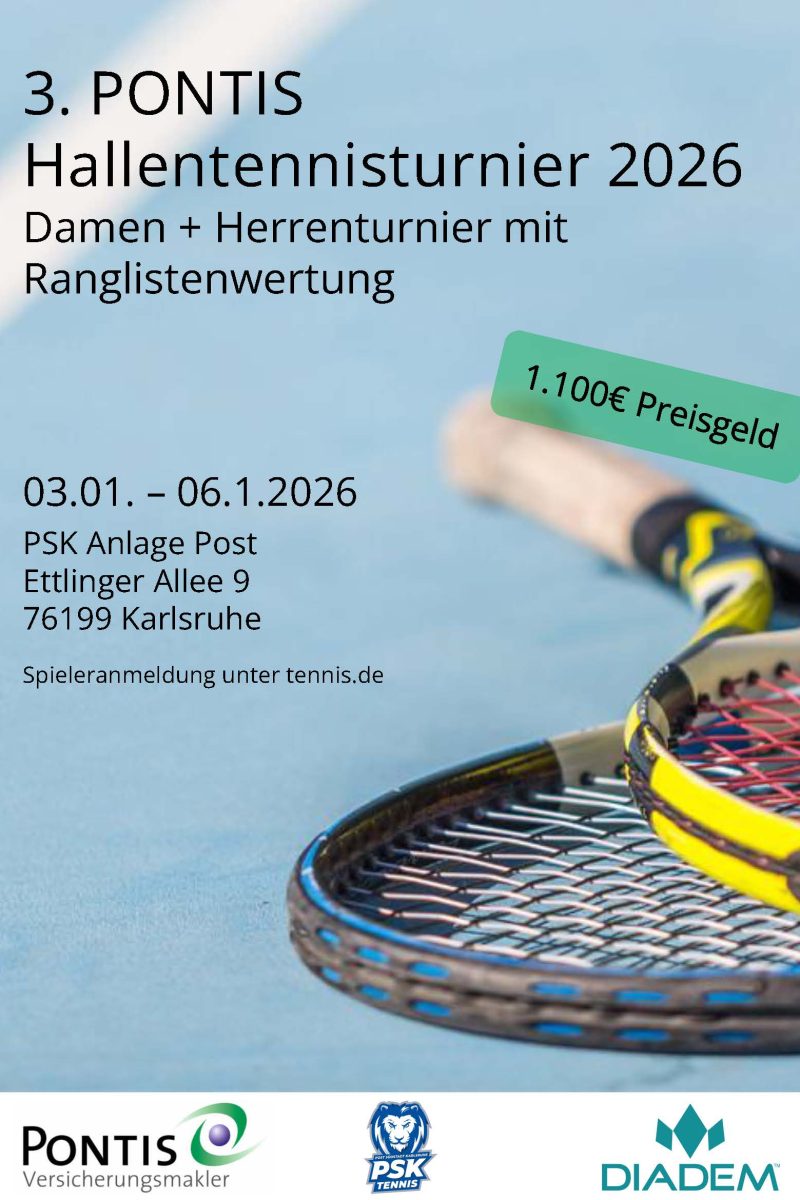 Plakat 3. Pontis Hallentennisturnier