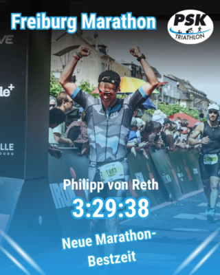 Wir gratulieren unseren PSK-Triathleten zu den hervorragenden Ergebnissen beim gestrigen Freiburg Marathon: @philippvonreth auf der Marathonstrecke glänzte in neuer persönlicher Bestzeit. Philipp Wagner fegte in 1:26:33 über die Halbmarathonstrecke. 🔥🔥🔥 #bestzeit #marathon #halbmarathon #psktriathlon #triathlon #psk #pskfamily #karlsrudel @pskarlsruhe @meinfreiburgmarathon